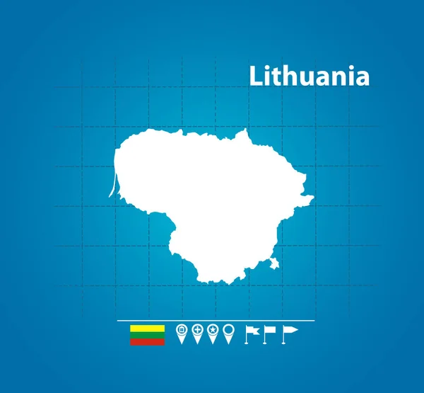 Lituania Mapa Simplemente Ilustración Vectorial — Archivo Imágenes Vectoriales