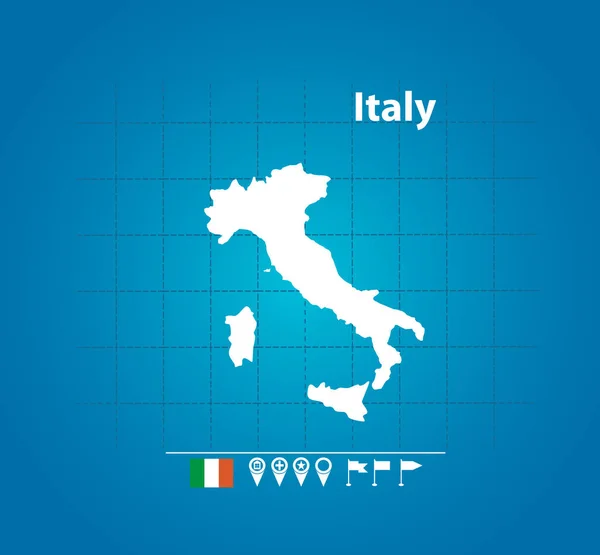 Olaszország Térképen Egyszerűen Vektor Illusztráció — Stock Vector