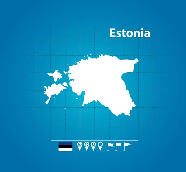 Estonia Mapa Simplemente Ilustración Vectorial — Vector de stock