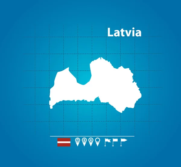 Letonia Mapa Simplemente Ilustración Vectorial — Archivo Imágenes Vectoriales