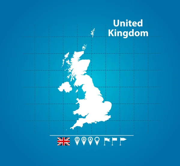 地図上のイギリス 単にベクトル図 — ストックベクタ