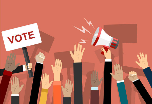 Voting concept in flat style, simple vector illustration