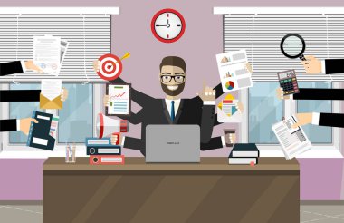 iş web pankartı, basitçe vektör illüstrasyonu