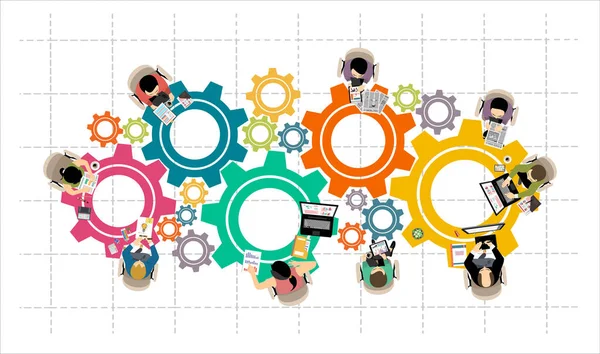 Platte Ontwerp Illustratie Concepten Voor Teamwork Business — Stockvector