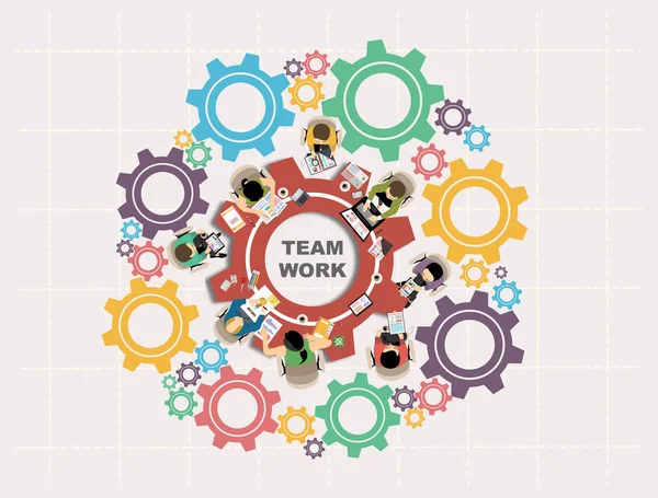 Concept Team Work Cartoon People Vector Illustration — Stock Vector