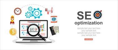 Arama motoru optimizasyon kavramının vektör çizimi
