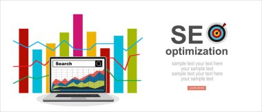 Arama motoru optimizasyon kavramının vektör çizimi