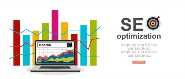Vektor Illustration Sökmotoroptimering Koncept — Stock vektor