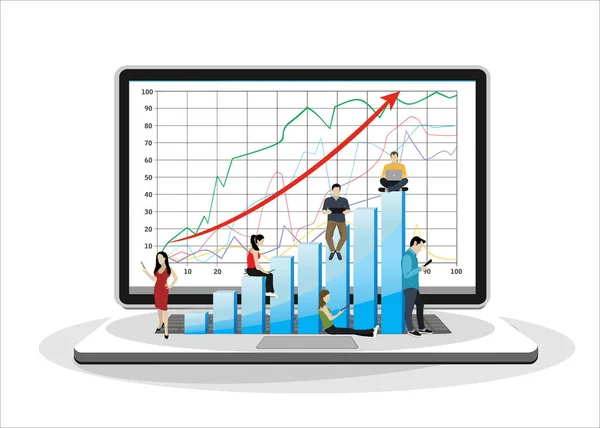 Finanzwebbanner Mit Diagrammen Einfach Vektorillustration — Stockvektor