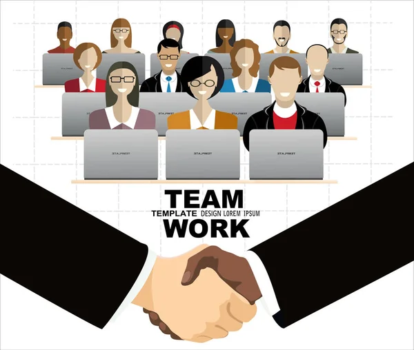 Handshake Successful Team Work Business Concept Vector Illustration — 스톡 벡터