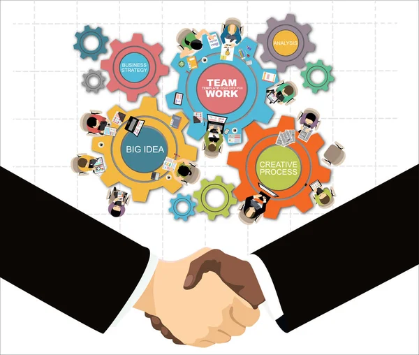 Modern Business Concept Van Teamwork Vector Illustratie — Stockvector