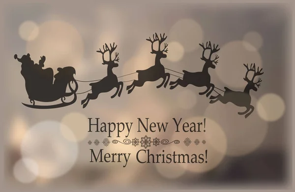 Merry Christmas Happy New Year Card Template Simplemente Ilustración Vectorial — Archivo Imágenes Vectoriales
