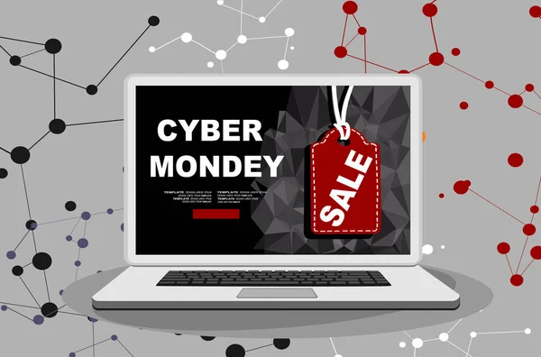 Cyber Monday Super Sale Template Poster Vector Illustration — 스톡 벡터