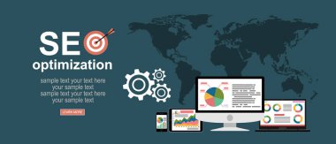 Seo web pankartı, basitçe vektör illüstrasyonu  