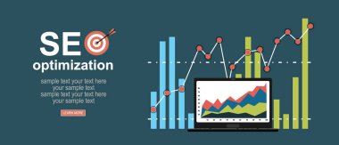Seo web pankartı, basitçe vektör illüstrasyonu  