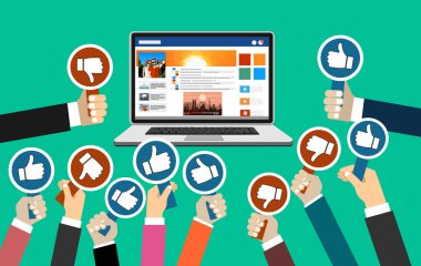 Sosyal medya web pankartı, basitçe vektör illüstrasyonu   