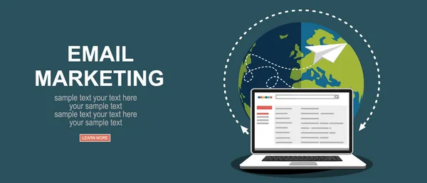 Banner Web Email Marketing Semplicemente Illustrazione Vettoriale — Vettoriale Stock