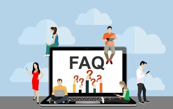 Faq Web Banner Vector Illustratie Ontwerp — Stockvector