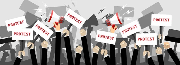 People Protesting Vector Illustration Concept Design — Stock Vector