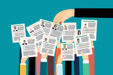 iş teklifi, özgeçmiş afişi, vektör illüstrasyon konsept tasarımı