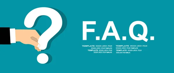 Faq Platt Banner Vektor Illustration Koncept Design — Stock vektor