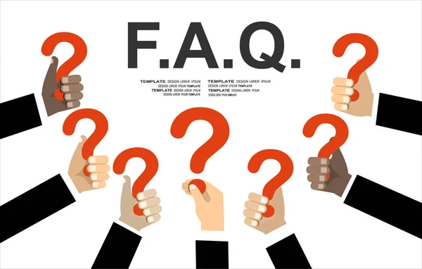 Faq Vlakke Banner Vector Illustratie Concept Ontwerp — Stockvector