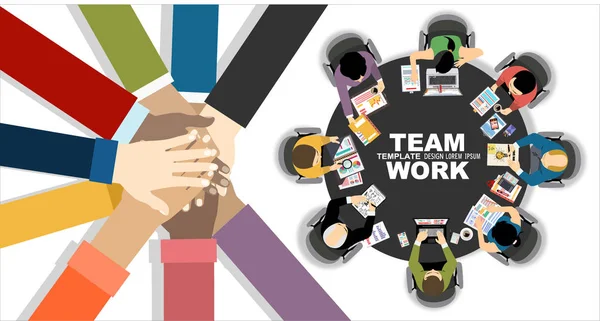 Teamwork Kreatives Banner Vektor Illustration Konzeptdesign — Stockvektor