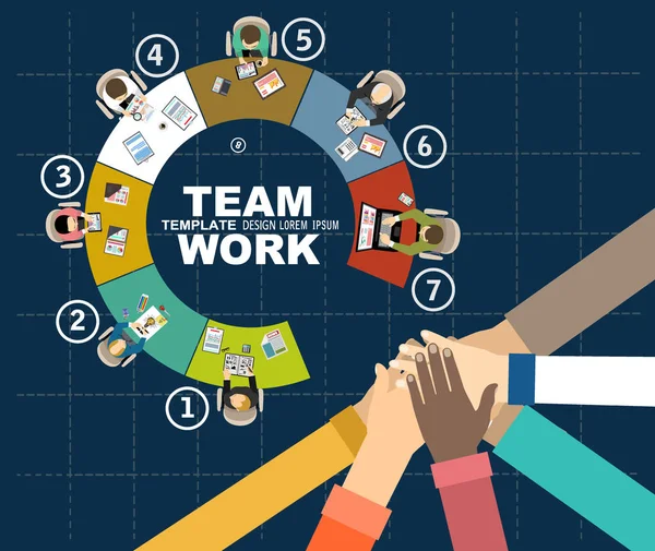 Teamwork Kreatives Banner Vektor Illustration Konzeptdesign — Stockvektor
