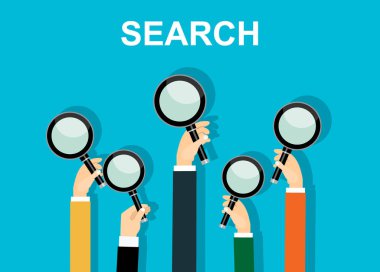 Arama, modern afiş, vektör illüstrasyon konsepti tasarımı