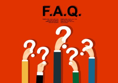 Faq düz afişi, vektör illüstrasyon konsepti tasarımı