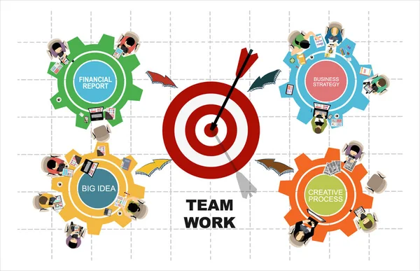 Teamwork Creatieve Banner Vector Illustratie Concept Design — Stockvector