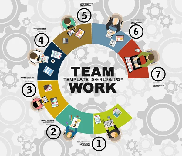 Teamwork Creative Banner Vector Illustration Concept Design — Stock Vector