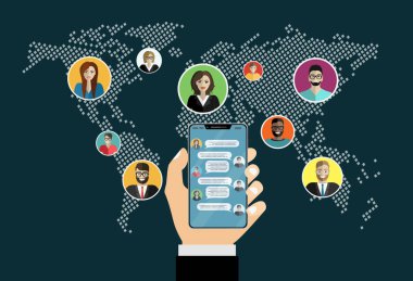 Sosyal medya web pankartı, basitçe vektör illüstrasyonu   