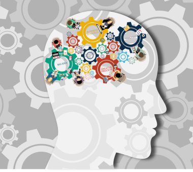 Web afişi, takım çalışması konsepti, vektör illüstrasyonu