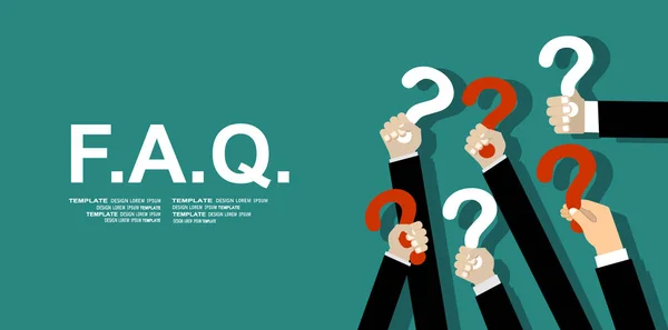 Faq Vlakke Banner Vector Illustratie Concept Ontwerp — Stockvector