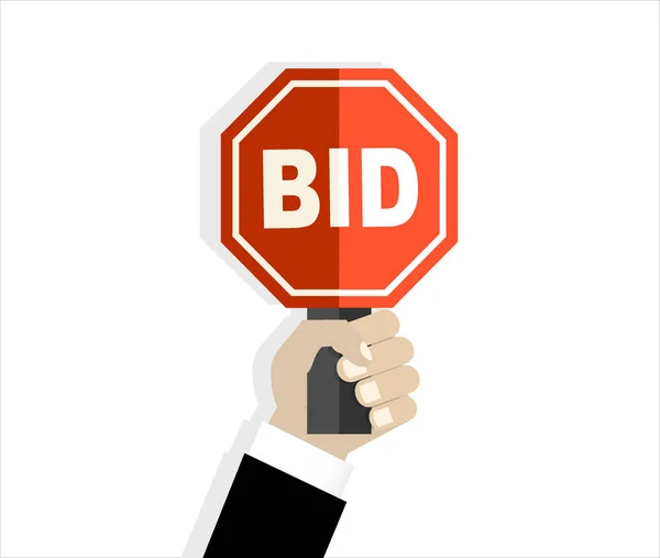 Bud Auktion Banner Vektor Illustration Koncept Design — Stock vektor
