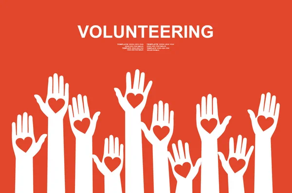 Voluntariado Banner Web Simplemente Vector Ilustración — Archivo Imágenes Vectoriales