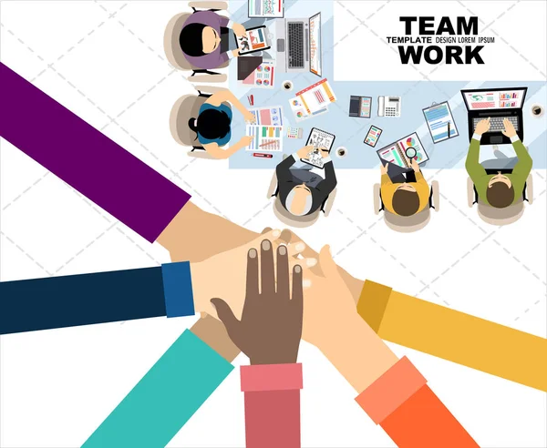 Business Team Meeting Concept Coopération Illustration Vectorielle — Image vectorielle