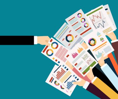 Grafikli finansal web pankartı, basitçe vektör illüstrasyonu 