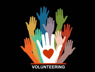 Gönüllü web pankartı, basitçe vektör illüstrasyonuName  