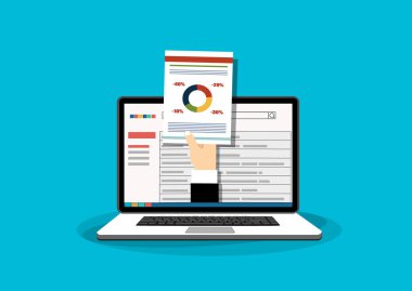 Grafikli finansal web pankartı, basitçe vektör illüstrasyonu 