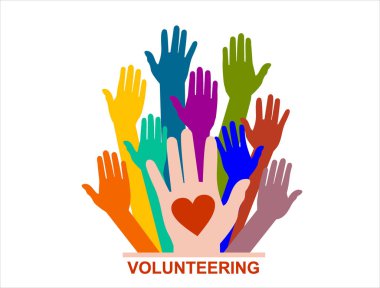 Gönüllü web pankartı, basitçe vektör illüstrasyonuName  