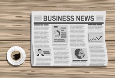 Gazete web pankartı, basitçe vektör illüstrasyonu    