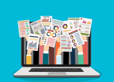Grafikli finansal web pankartı, basitçe vektör illüstrasyonu 