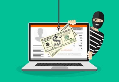 Dolar web sayfası üzerinde web sayfası, basitçe vektör illüstrasyonu    