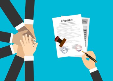 Sözleşmeli web pankartı, basitçe vektör illüstrasyonu    