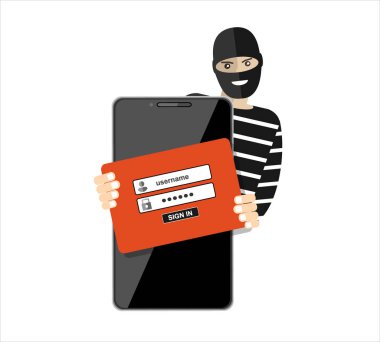 Bilgi güvenliği kavramı, web pankartı, basitçe vektör illüstrasyonu   