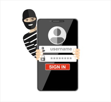 Bilgi güvenliği kavramı, web pankartı, basitçe vektör illüstrasyonu   