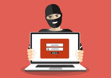 Bilgi güvenliği kavramı, web pankartı, basitçe vektör illüstrasyonu   