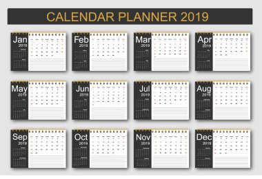 Takvim planlayıcı web pankartı, basitçe vektör illüstrasyonu    